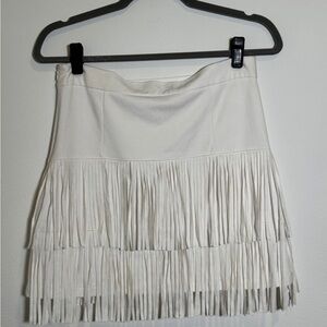 Altar'd State White Fringe Mini Skirt